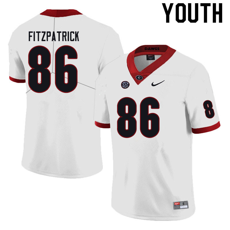 Youth #86 John FitzPatrick Georgia Bulldogs College Football Jerseys Sale-Black